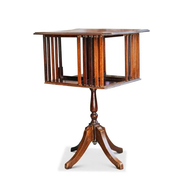 Victorian Handmade Floorstanding Revolving Bookcase with Chamfered Edge, 1800s For Sale - Image 6 of 6