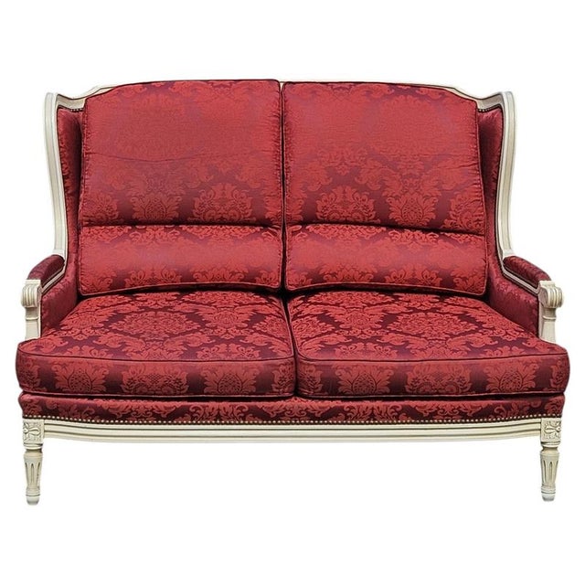 Exquisite 19th-century French Sofa embodies the timeless elegance of Louis XVI-inspired Design – with perfectly balanced...