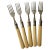 Antique English Sheffield EPNS A1 Silverplate Five Forks Floral Design Silver plate with faux bone handle. Difficult to...