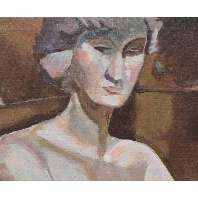 Vibrant and compelling nude study with Sausalito in the background by Patricia Gren Hayes (American, 20th Century), circa...