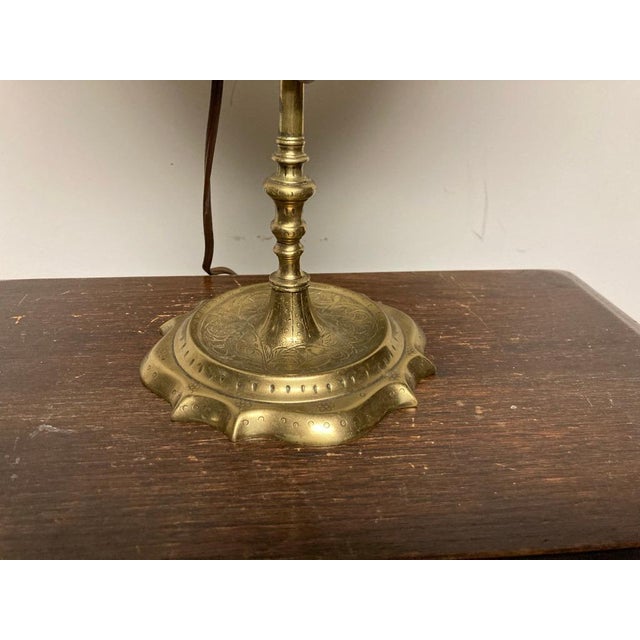 19th Century French Bouillotte Lamp with Green Tole Shade For Sale In New York - Image 6 of 12