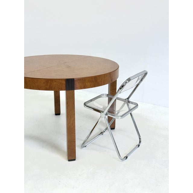 Vintage Burl Wood Round Dining Table by Grange, 1980s For Sale - Image 11 of 13
