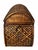 English Late 20th Century Domed Woven Natural-Fiber and Wood Keepsake Chest With Ring Handles For Sale - Image 3 of 8