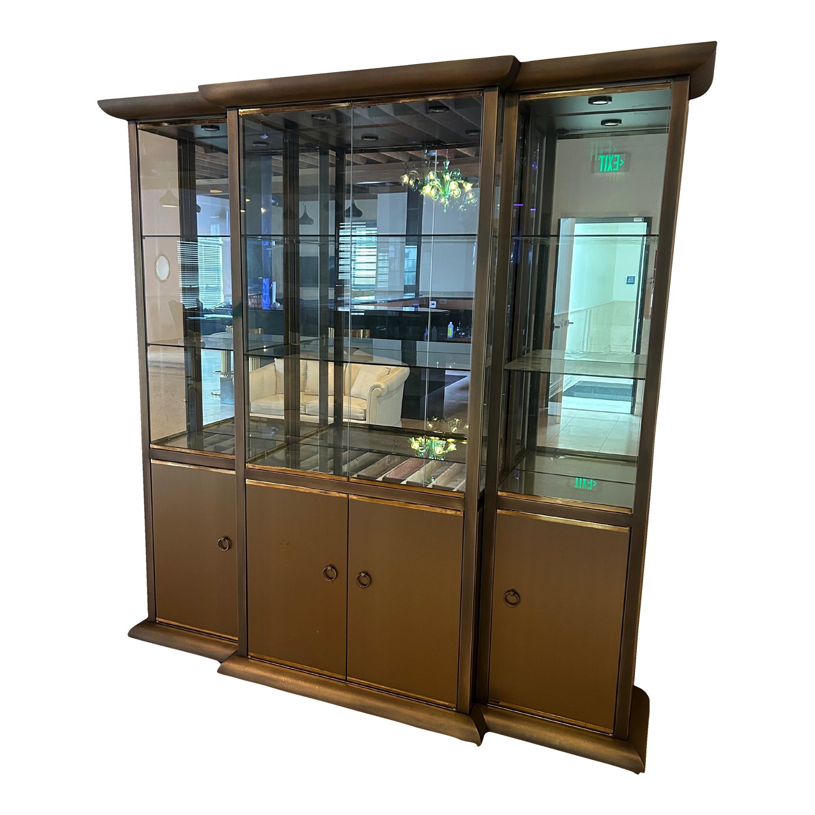Late 20th Century Design Institute America 3 Part Display Cabinet ...
