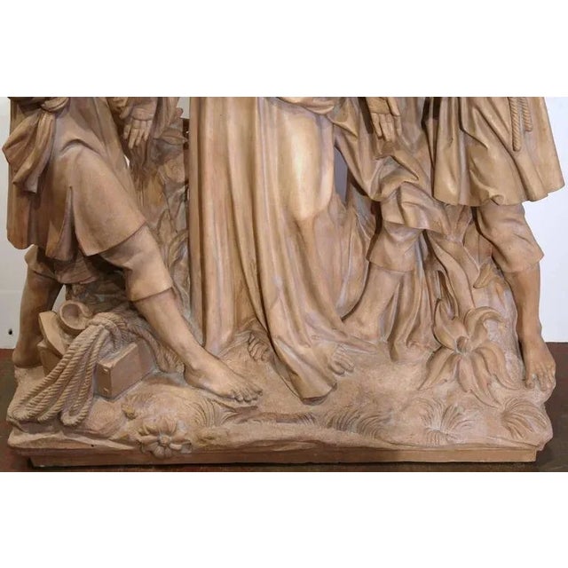 Wood 19th Century French Terracotta “Christ Stripped of His Garments” Sculpture For Sale - Image 7 of 10
