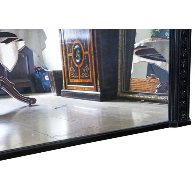 Glass Large Antique Floor or Overmantle Wall Mirror, Late 19th Century For Sale - Image 7 of 9