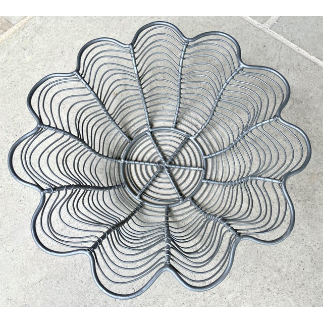Late 20th-Century Industrial Chic Lotus Flower-Shaped Steel Wirework Centerpiece Bowl For Sale - Image 16 of 18