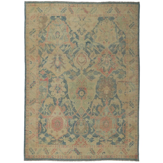 Vintage Pastel Colorful Oushak Rug - 9'00 X 12'06 For Sale - Image 11 of 11