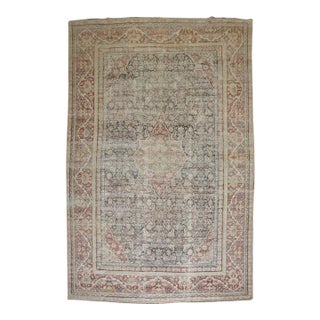 Early 20th Century Worn Persian Mahal Oversize Rug - 10'7" x 16'11" For Sale