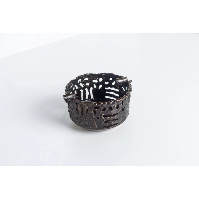 Fantoni for Raymor Torched Copper Ashtray, Stamped underside Fantoni Firenze Italy Raymore Dimensions 5.50" dia 3" high