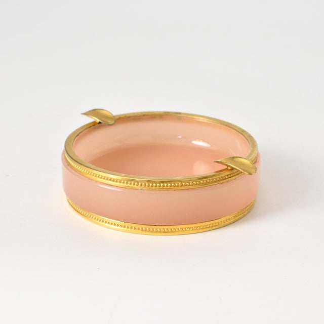 Gold Italian Pink Opaline Glass Ashtray by Vincenzo Nason, 1960s For Sale - Image 8 of 8