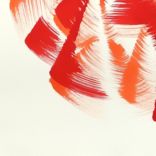 The Red Dress 8 - Abstract Flowy Minimalist Figurative Ink Painting on Paper by Bettina Mauel For Sale - Image 4 of 7