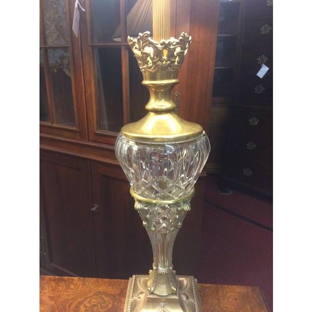 Vintage Table Lamps, Neoclassical Style Lamps, Brass and Crystal Lamps, the Pair For Sale - Image 9 of 10
