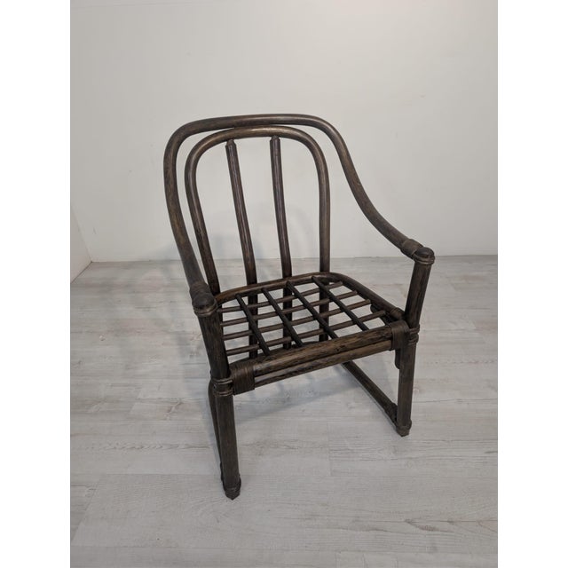 Vintage Upholstered Rattan Armchair For Sale - Image 17 of 18
