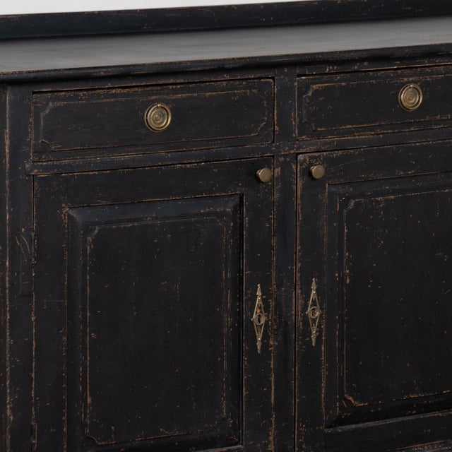 19th Century Swedish Black Painted Pine Sideboard Buffet For Sale - Image 10 of 14