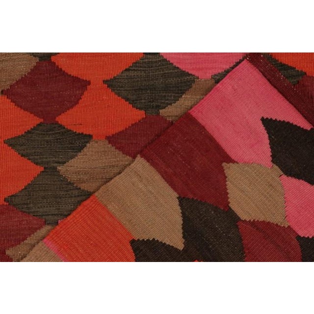 1950s Vintage Karadagh Persian Kilim in Polychromatic Geometric Pattern by Rug & Kilim - 46"x53" For Sale - Image 5 of 5