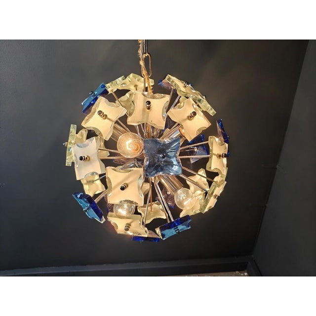 Vintage Hammered Glass Sputnik Chandelier, 1970s For Sale - Image 4 of 13