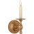 Classic Single Sconce in Hand-Rubbed Antique Brass Designer: Chapman & Myers Height: 8" Extension: 7" Backplate: 4.5"...