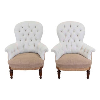 Pair of 20th Century French Chairs, Ready to Upholster For Sale