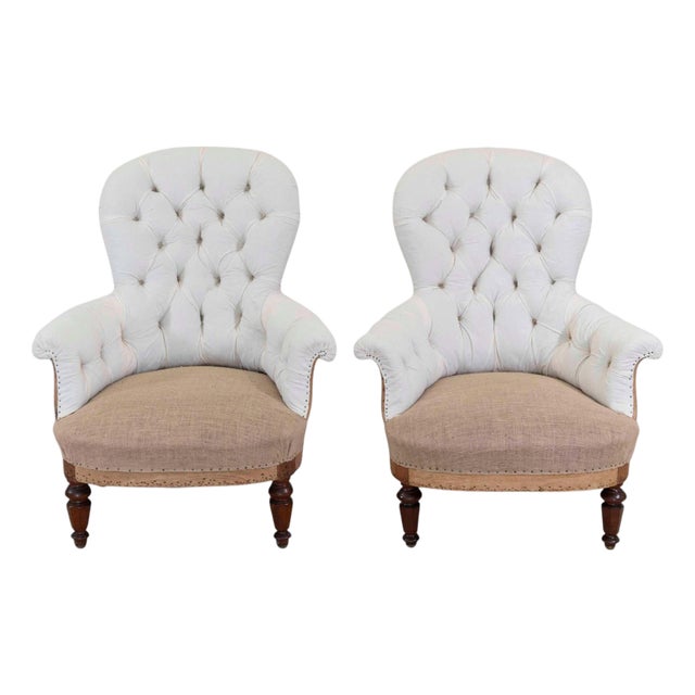 Pair of 20th Century French Chairs, Ready to Upholster For Sale