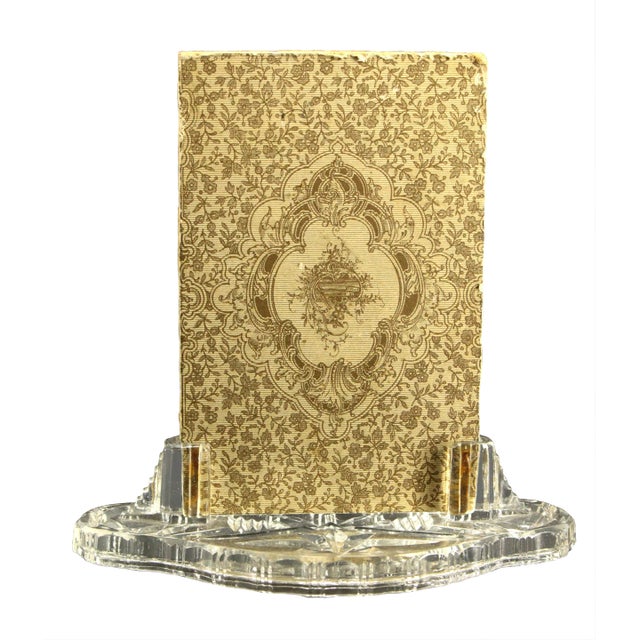 1900's Pressed Glass Photo Frame Menu Holder Display For Sale