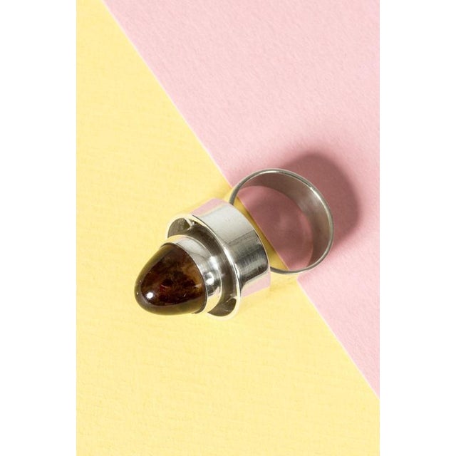 Silver and Amber Ring by Niels Erik From, 1960s For Sale - Image 9 of 9