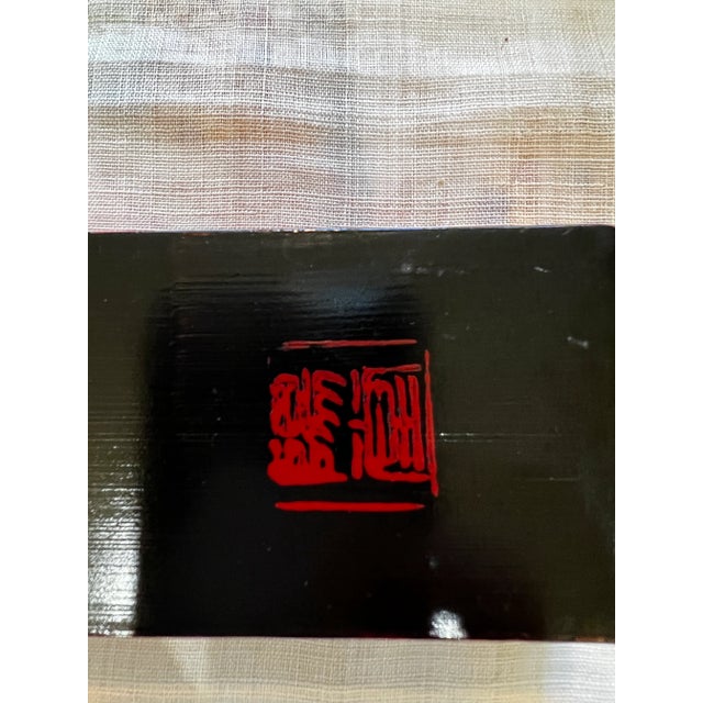 Vintage Red Lacquered Chopstick Box For Sale - Image 4 of 5