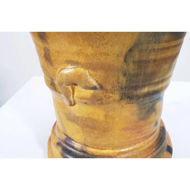 John Glick Modernist Stoneware Glazed Ceramic Rare Yellow Vase Signed For Sale - Image 9 of 11
