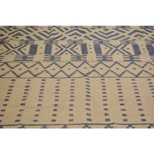Vintage Turkish Anatolian hand woven kilim with natural colors,organic wool and geometric pattern.