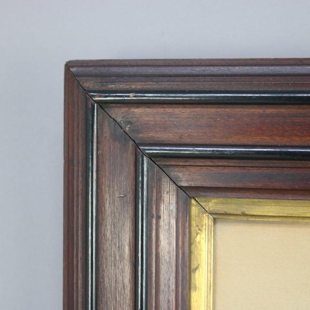 Antique Italian Watercolor Landscape Scene With Ebonized Walnut Frame C1890 For Sale - Image 9 of 13