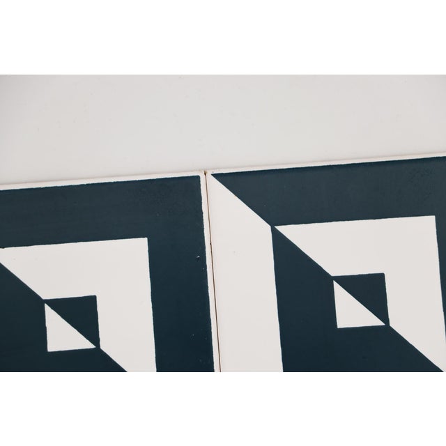 Contemporary 1950s Set of Two Small Bold Geometric Tiles, Portuguese For Sale - Image 3 of 11
