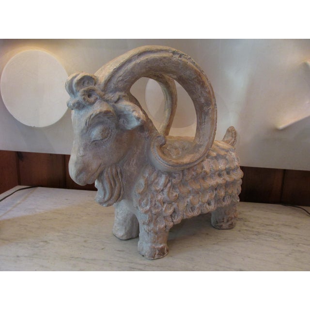 Mid-Century Modern Mid Century Terracotta Ram Sculpture by Austin Productions Dated 1961 For Sale - Image 3 of 12