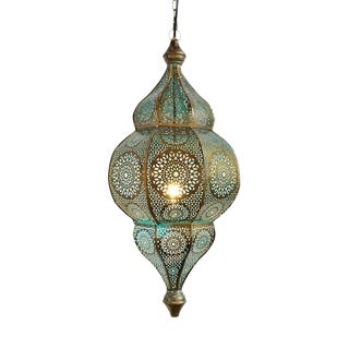 Moorish Brass Blue Lantern