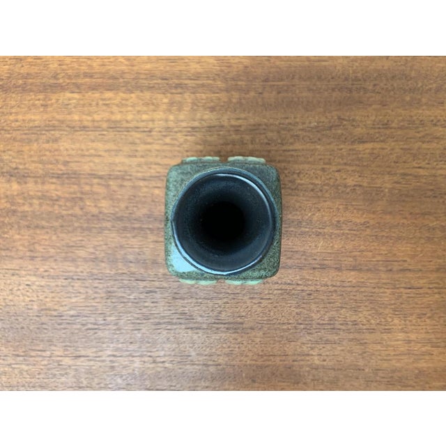 Green Small Mid-Century East German GDR Pottery Vase from VEB Haldensleben, 1960s For Sale - Image 8 of 17