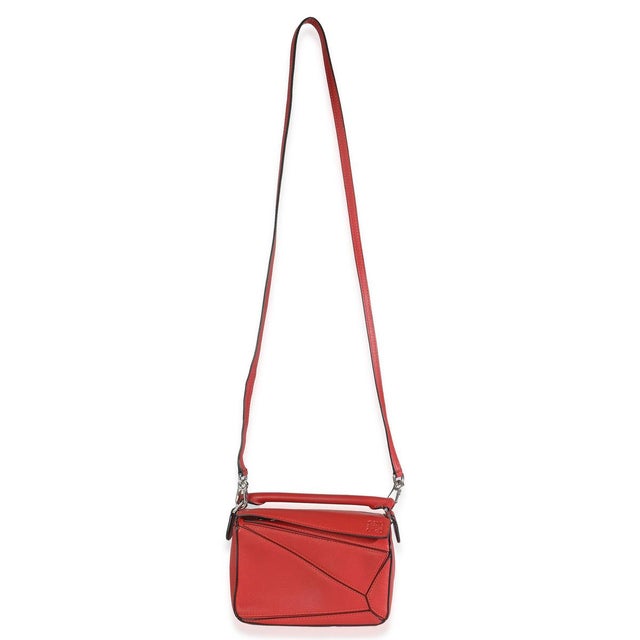 Red Scarlet Calfskin Mini Puzzle Bag For Sale - Image 8 of 9