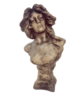 Vintage Art Nouveau Bust of Young Woman, 1960
