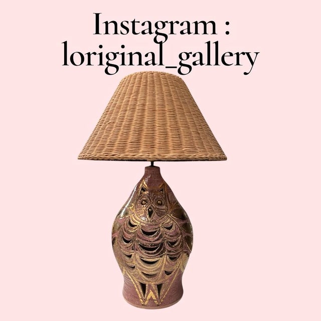 Vintage Studio Pottery Ceramic Lamp by Georges Pelletier, 1970s, in Very Good conditions. Designed 1970 to 1979 European...