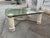 American Vintage MCM Modern Glass Steel and Stained Wood Cocktail Coffee Table For Sale - Image 3 of 18