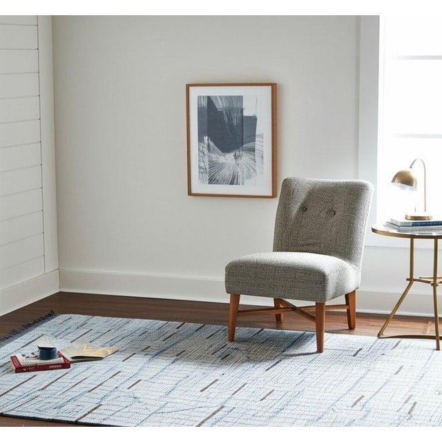 9x13 Ivory Hand-Knotted Wool Laddered Line Motif Tribal Modern Carpet Rug For Sale In New York - Image 6 of 7