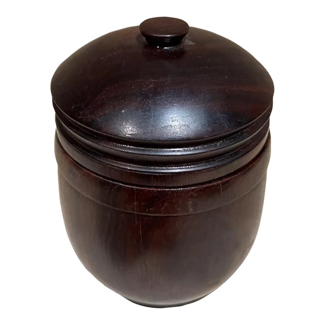 Mid-Century ModernPetite Rosewood Jar Lidded Vessel Box For Sale