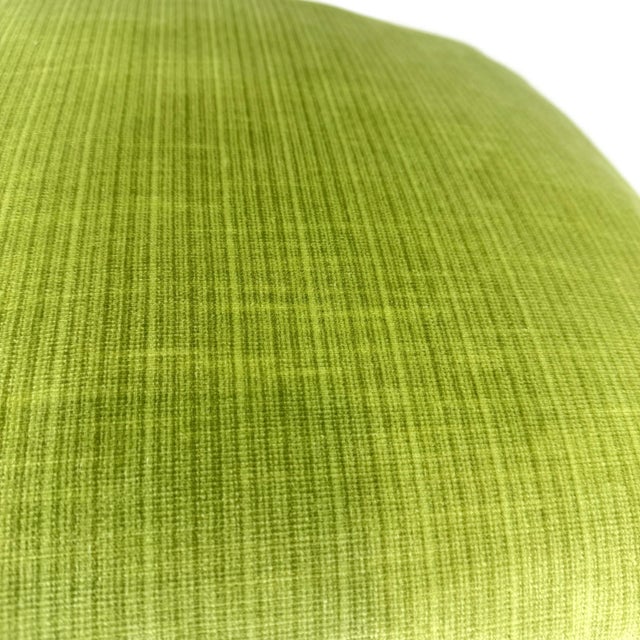 Schumacher Schumacher Antique Strie Velvet in Lime Pillow Cover - 69776 Cushion Case For Sale - Image 4 of 7