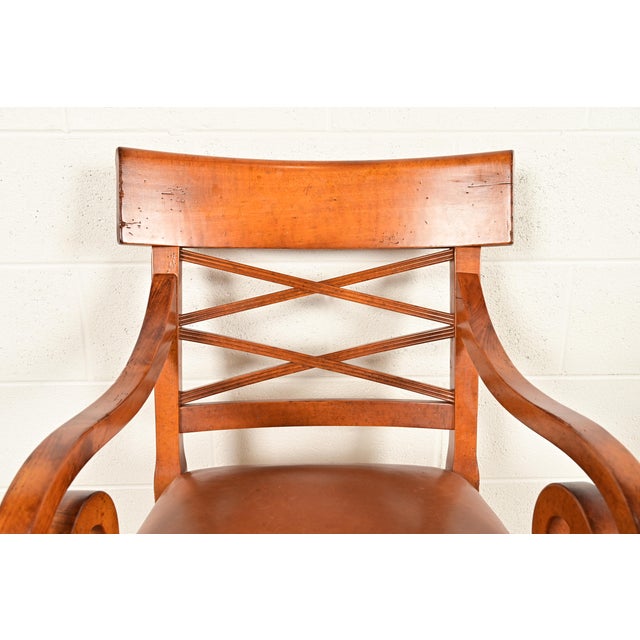 Baker Furniture English Regency Carved Walnut Bar Stools, Set of Four For Sale In South Bend - Image 6 of 15