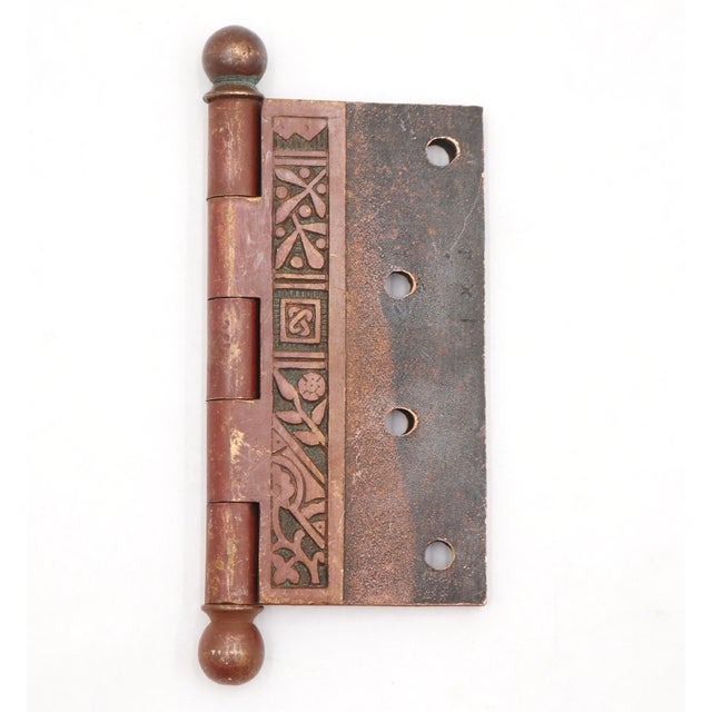 Antique Aesthetic 4 X 4. In. Bronze Butt Door Hinge For Sale - Image 4 of 4