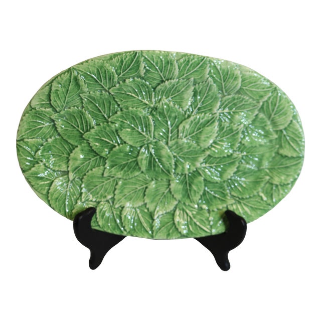 Late 20th Century Meiselman Imports Mint Leaf Oval Platter For Sale