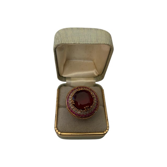 Custom 925 Sterling Silver Ring With a Semiprecious Big Ruby Stone for Women Stamped 925