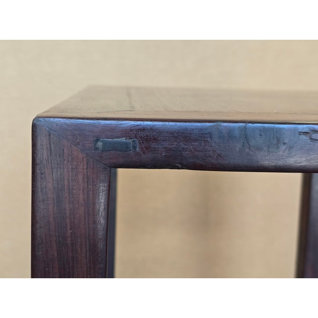 Antique Chinese Hardwood Rosewood Stand With Shelf For Sale In New York - Image 6 of 14