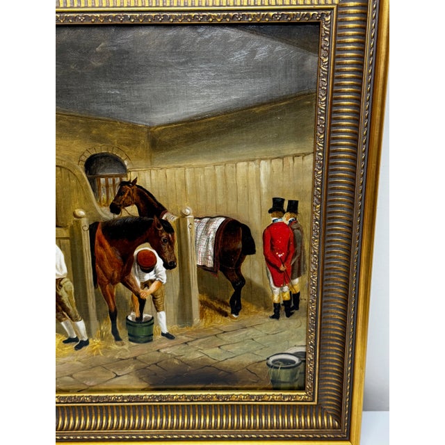 Victorian Victorian Equestrian Oil Painting the Hunting Stud – After John Frederick Herring SNR English School For Sale - Image 3 of 18