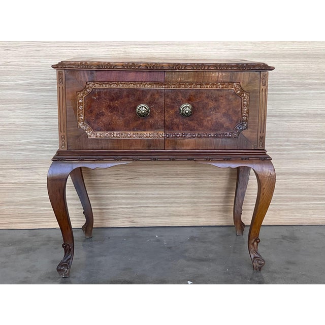 Art Deco French Nightstands with doors and Marble Top, 1930s, Set of 2 For Sale - Image 16 of 18