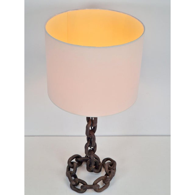 Franz West Brutalist Chain Table Lamp attributed to Franz West, 1980s For Sale - Image 4 of 11