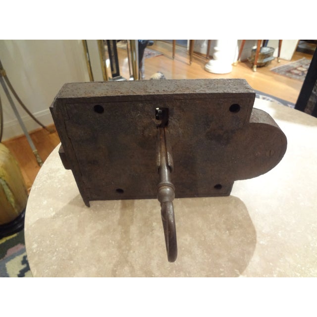 18th Century French Iron Lock and Key For Sale - Image 10 of 13